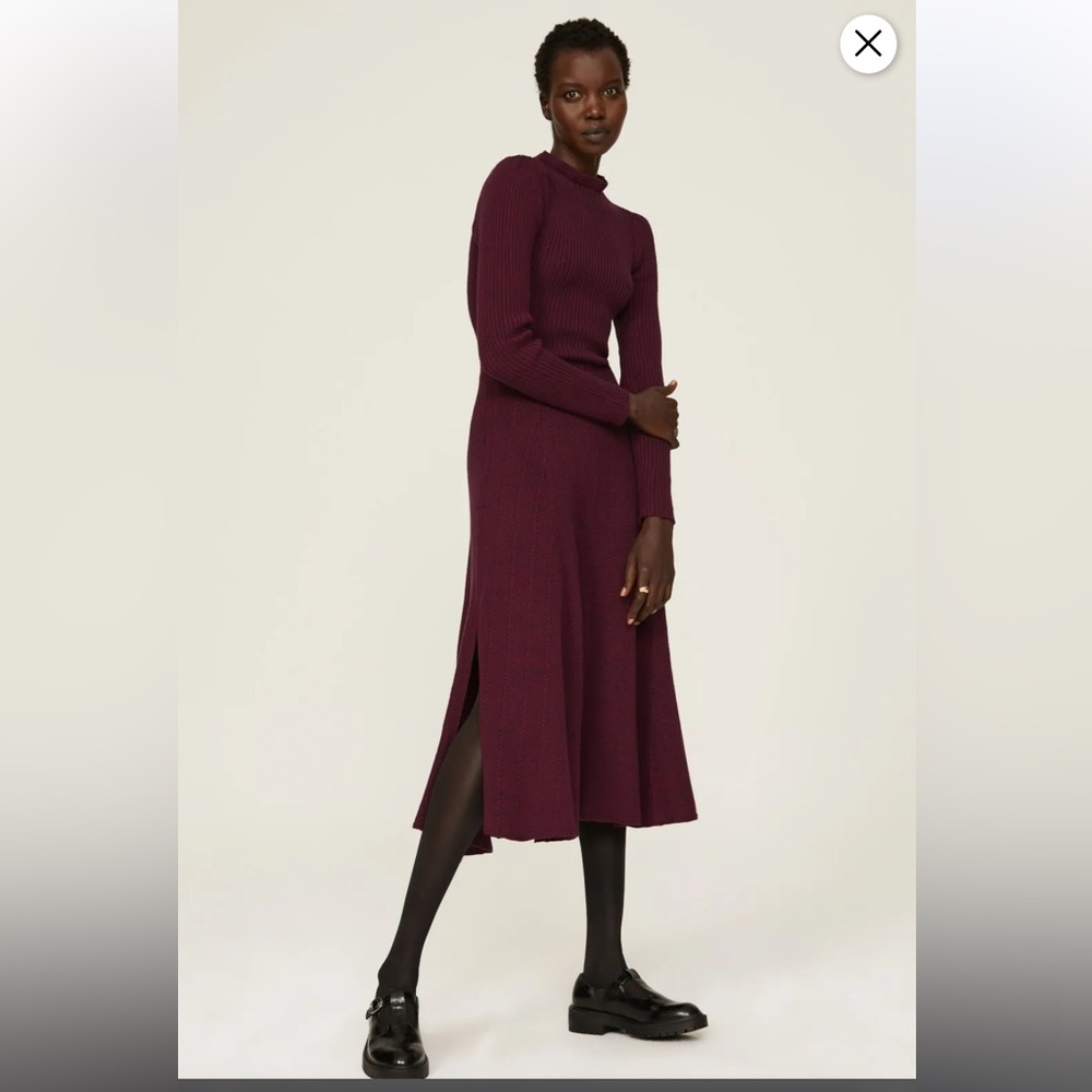 Pamela Love Burgundy Wine Sweater Dress Size Small